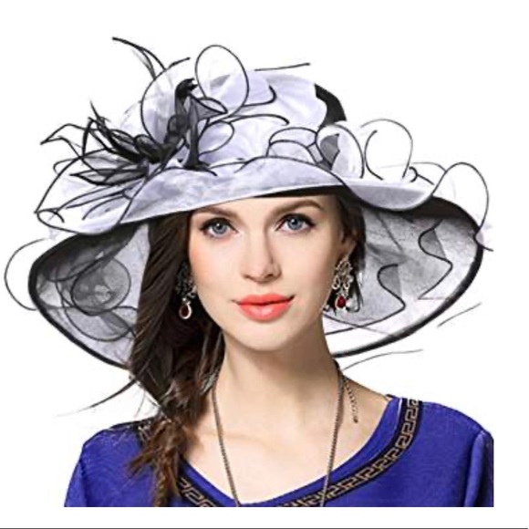 Accessories - Kentucky Derby Ruffle Wide Brim Hat